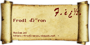 Frodl Áron névjegykártya